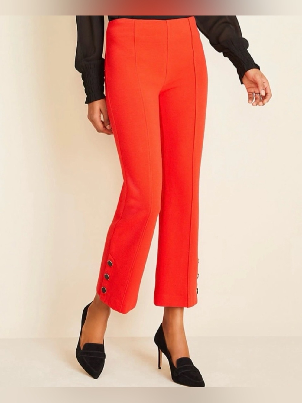 NEW Ann Taylor The Button Trim Kick Crop Pant NWOT
